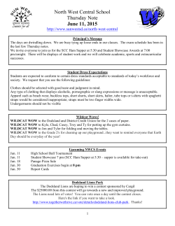 North West Central School Thursday Note June 11, 2015