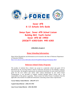 Dover AFB K-12 Schools Info Guide Sonya Dyer