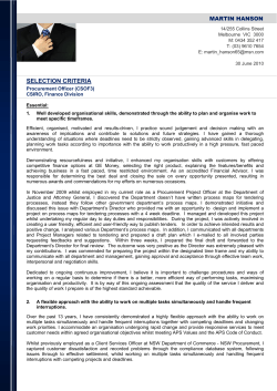 CRITERIA SAMPLE Procurement Officer