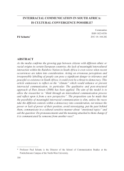 INTERRACIAL COMMUNICATION IN SOUTH AFRICA: IS