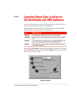 Learning About Your just!burn CD-Rewritable (CD-RW) Software