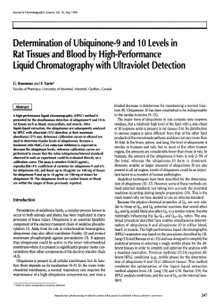 Determination of Ubiquinone-9 and 10 Levels in Rat Tissues and