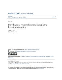 Francophone and Lusophone Literatures in Africa