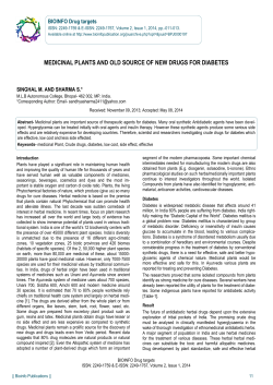 medicinal plants and old source of new drugs for diabetes