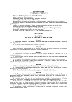 THE CONSTITUTION OF THE RUSSIAN FEDERATION We, the