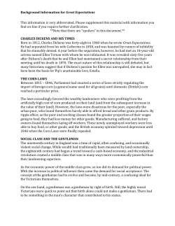 Background Information for Great Expectations This information is
