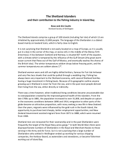 The Shetland Islanders - Shetland Society of Wellington
