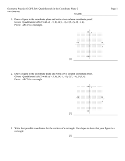 Geometry Practice G.GPE.B.4: Quadrilaterals in the Coordinate