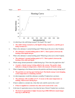 Heating Curve KEY - Northern Highlands