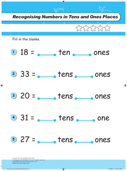 1 18 = ten ones 2 33 = tens ones 3 20 = tens ones 4 31 = tens one 5