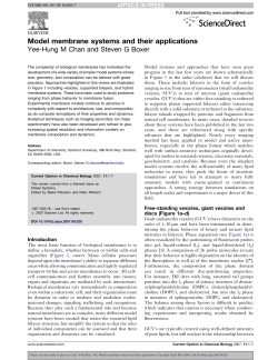 Model membrane systems and their applications