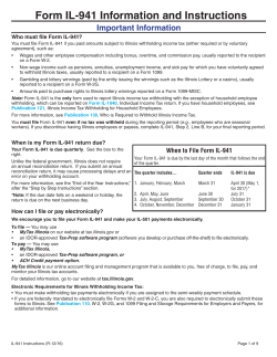 Form IL-941 Information and Instructions