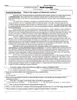 Essential Question: What is the impact of industrial warfare?