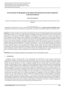 Is the inclusion of Geography in the School and