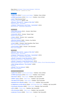 Diego Stocco Composer l Music Sound Designer l Performer