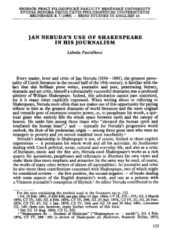 jan neruda`s use of shakespeare in his journalism