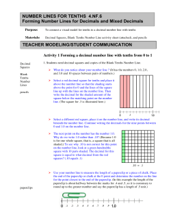 NUMBER LINES FOR TENTHS 4.NF.6 Forming