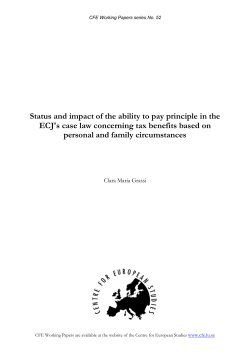 Status and impact of the ability to pay principle in the ECJ`s case law