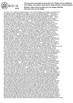 The poem I, Too, written by Langston Hughes, uses excellent