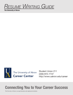 Resume Writing Guide - The University of Akron