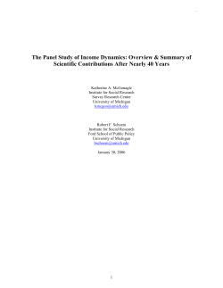Overview - Panel Study of Income Dynamics
