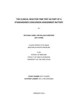the clinical reaction time test as part of a standardised concussion