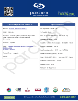 Calcium Hydroxide USP/FCC Specifications