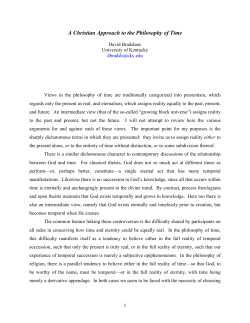 A Christian Approach to the Philosophy of Time