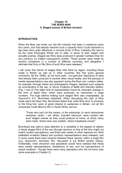 Chapter 10 THE BOER WAR II. Staged scenes of British heroism