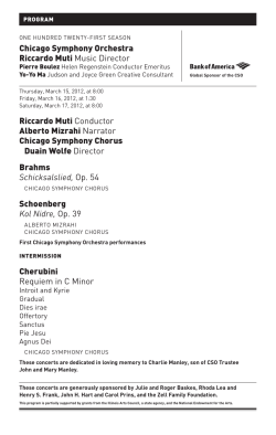 CSO Program Notes - Chicago Symphony Orchestra