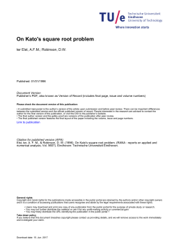 On Kato`s square root problem - Technische Universiteit Eindhoven