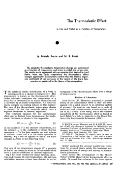 The Thermoelastic Effect in Iron and Nickel as a Function of