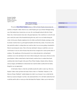 First Draft Literary Analysis