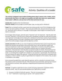 Qualities of a Leader Activity