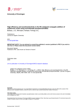 High efficiency and enantioselectivity in the Rh-catalyzed