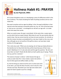 Holiness Habit #1: PRAYER - Catechist`s Journey