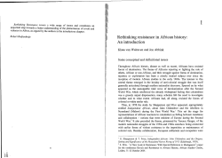 Rethinking r&eacute;sistance in African history: An introduction