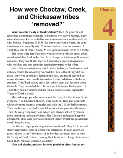 How were Choctaw, Creek, and Chickasaw tribes `removed?`