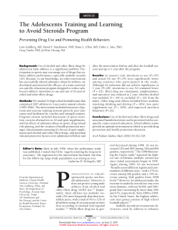 The Adolescents Training and Learning to Avoid Steroids Program