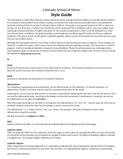 Style Guide - Research Support Services (RSS)