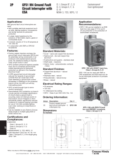 GFS1 M4 Ground Fault Circuit Interrupter with CSA_Catalog Page