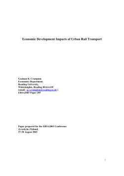 Economic Development Impacts of Urban Rail Transport