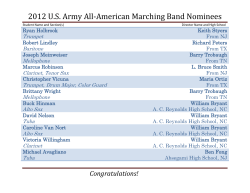 2012 U.S. Army All-American Marching Band Nominees