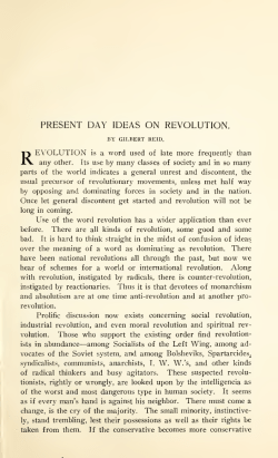 Present Day Ideas on Revolution.