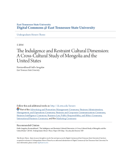 The Indulgence and Restraint Cultural Dimension: A Cross