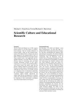 Scientific Culture and Educational Research1