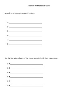 Scientific Method Study Guide Acrostic to help you remember the steps