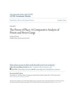 The Power of Place: A Comparative Analysis of Prison and Street