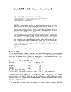 Control of Metal Oxide Fouling in Reverse Osmosis