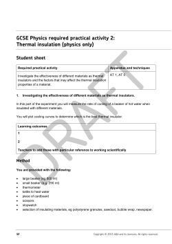 GCSE Physics required practical activity 2: Thermal insulation